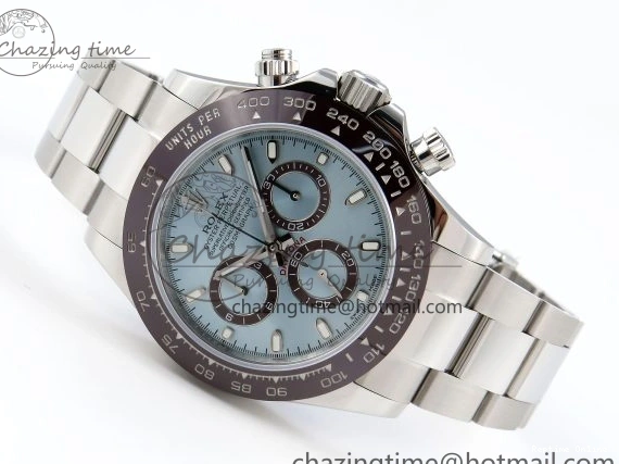 0418 TimelessDesign DAYTONA 116506 SS OMF BEST EDITION ICE BLUE DIAL ON SS BRACELET A7750 (SLIM MOVEMENT) 1811